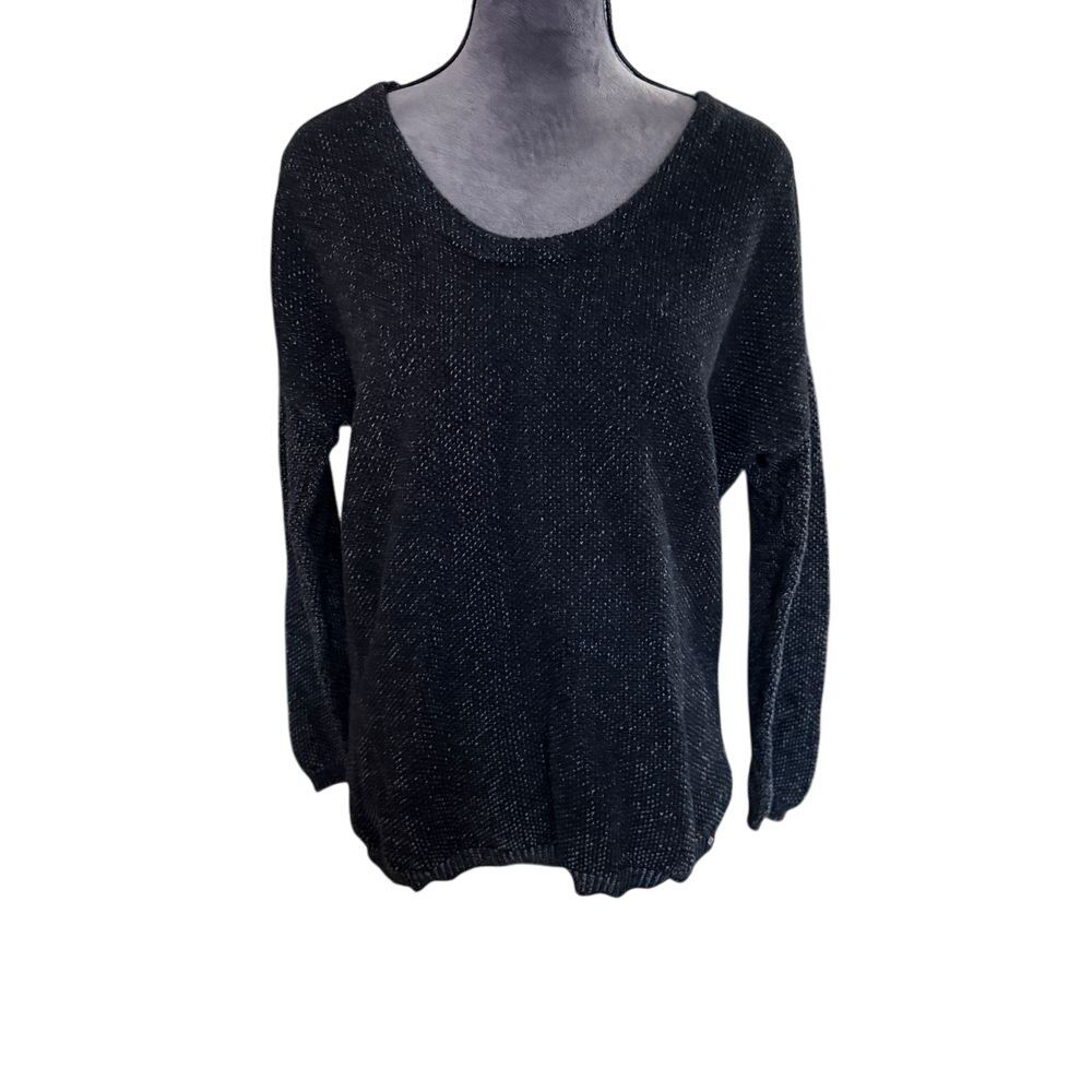 SATVA Organic Black Sparkle Knit‎ Sweater Open Back Detail Medium